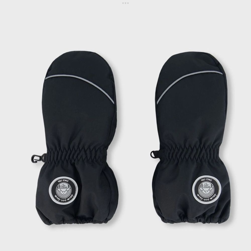 Deux par Deux Kids Unisex Solid Mittens Black, size 15